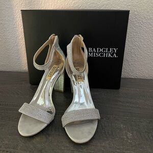 Badgley Mischka Glittering Silver Heels